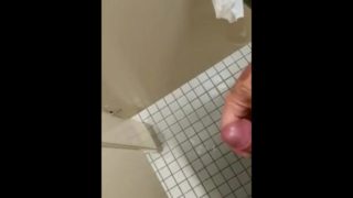 Cum on the bathroom floor