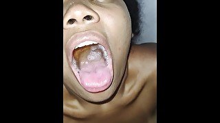 Stepdaughter drinking her piss juice with plenty of spit until she burps