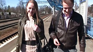 hot pick up girl hanna from the train. Part 2