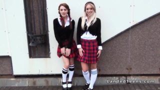 Russian schoolgirls banging in public