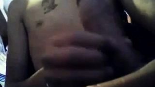 Smooth Tattooed Twink Jerking His Long Dick