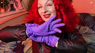 ASMR rubber gloves close up soundings