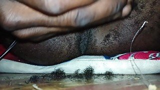 Shaving and grooming my very tight ass moans and groans horny