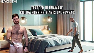 Trapped in unaware pillow humping giants underwear