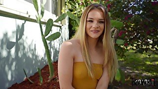 Charming blonde Scarlett Fall gives head and rides in POV video