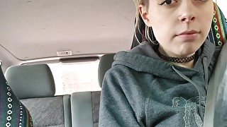 In public with vibrator and having an orgasm while driving