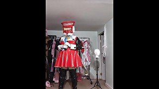 PVC Kigurumi Roll Breathplay and Masterbate, forgot to charge wand