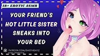 ASMR  Friend's Hot College Sister Sneaks into Your Bed [Slutty Whispers] [Audio Roleplay]