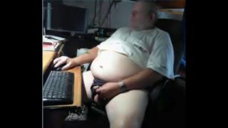 Grandpa cum on cam