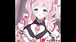 Cute Pink Big Titty hentai girl gives a titjob!