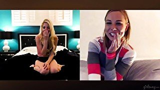 Two playful girlfriends Aidra Fox and Charlotte Stokely fuck on the webcam