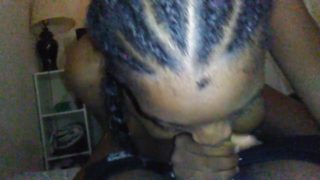 Small ebony sucks dick and gets fucked