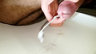 Slowmo teen cum after edging second edging session