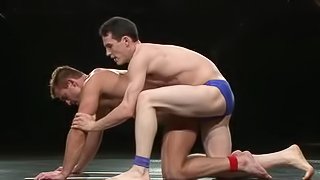 Two filthy faggots are in a hot gay wrestling