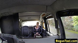 Bigtitted euroslut humped in back of taxi