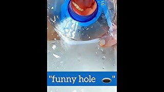 🤩 fucked a funny hole😋 penetration into a water cooler!) inside view