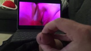 Boyfriend wanking to my video