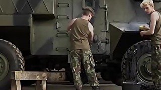 Army twinks assfuck during duty time