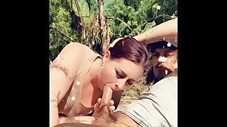 Blowjob by the river