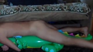 Big inflatable alligator humping cum