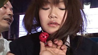 Exotic whore Yayoi Yoshino loves to wear a ball gag