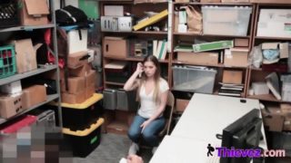 Slutty teen shoplifter does a flawless blowjob for freedom