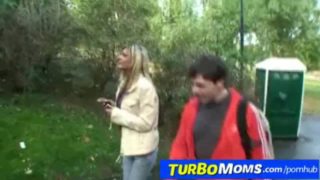 Outdoor threesome sex with czech milf whore Klarisa Leone