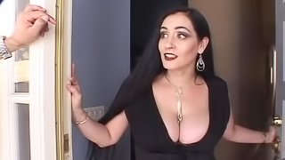 Big Tit Whore Fucks A Couple Of Dudes.