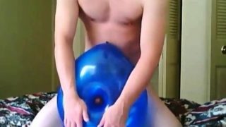 Blue geo balloon humping fuck cum