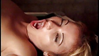 Babe in red boots is on top of pool table sucking a cock then fucks