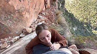 Girl gets caught by climbers while getting a dangerous facial