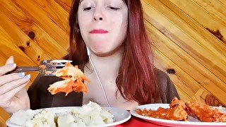 asmr mukbang feederism chou fleur poulet