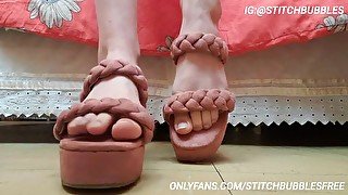 feet ASMR with my new sandals / full video in my FREE OF