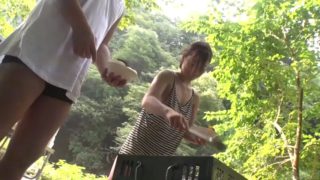 Asian ono maria gets toy fucked in a tent at a picnic