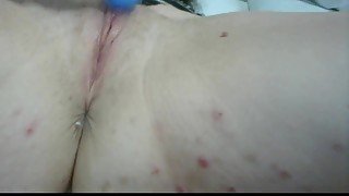 New slut playing with pussy and ass for first time on cam