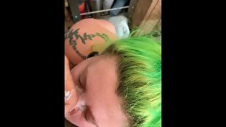 Emo slut gets a full facial