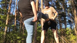 Amateur Ballbusting in the Forest