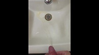 SoloTouch Pissing in a Public Restroom Sink