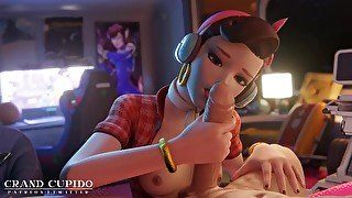 Dva Enjoying Jerking big Dick Handjob [Grand Cupido]( Overwatch )