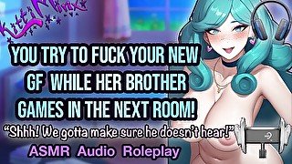 ASMR - You Have To Quietly Fuck Your New GF So Her Bro Doesn't Hear! Hentai Anime Audio Roleplay