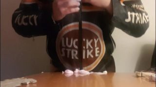 Splooshing Juicy ucy Lucky Strike Leather Sissy Slag