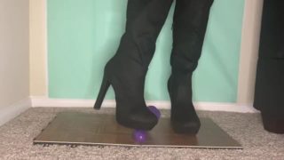 Black Boots Crush Blue Cock