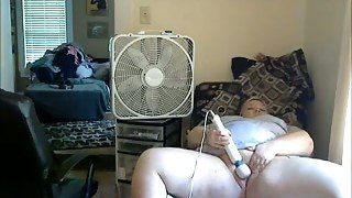 Chubby huge breasted mature webcam nympho pets herself with toy