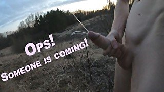 Ops! Really close one! Risky outdoor nudity