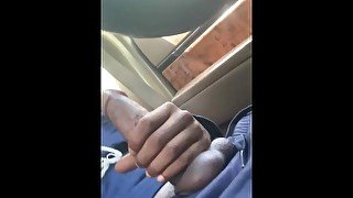 Solo male masturbating in car