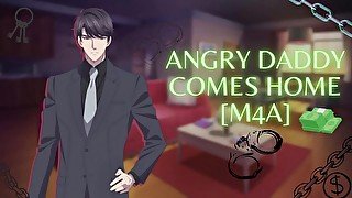 [M4A][Roleplay] ASMR - Daddy BF Comes Home Angry and Horny [face slapping][facefucking][degradation]