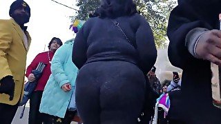 Mardi Gras Creep Shots BBW ebony ho see Tru Leggings big ass