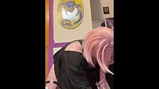 Astolfo sluts himself off to wall mounded dildo