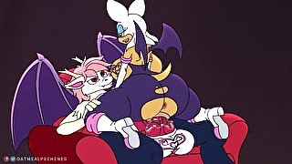 Rouge the bat rides on Biscuits