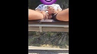 Gay boy jerking off on a public bench... FULL VIDEO